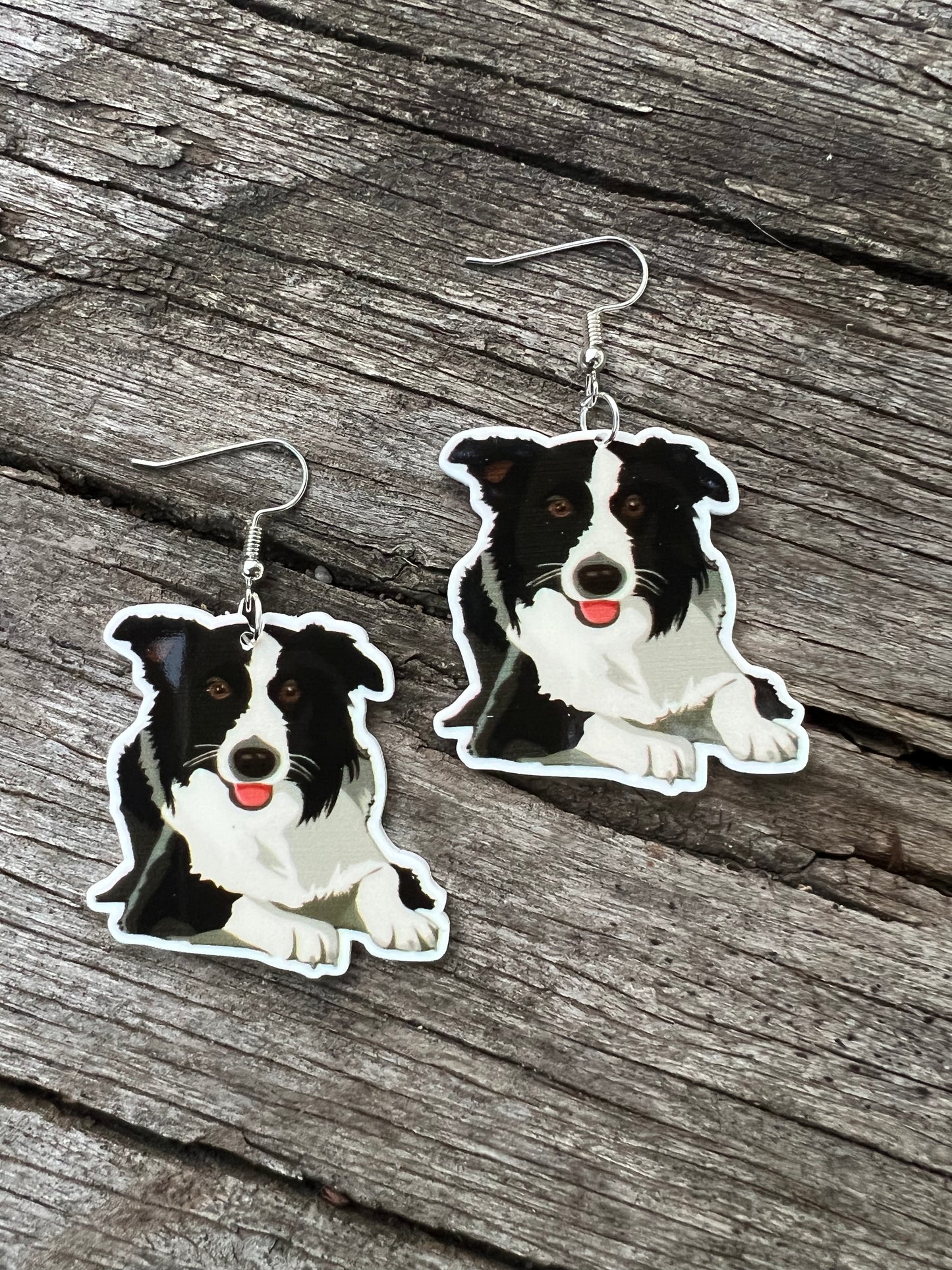 Border Collie Dog Earrings