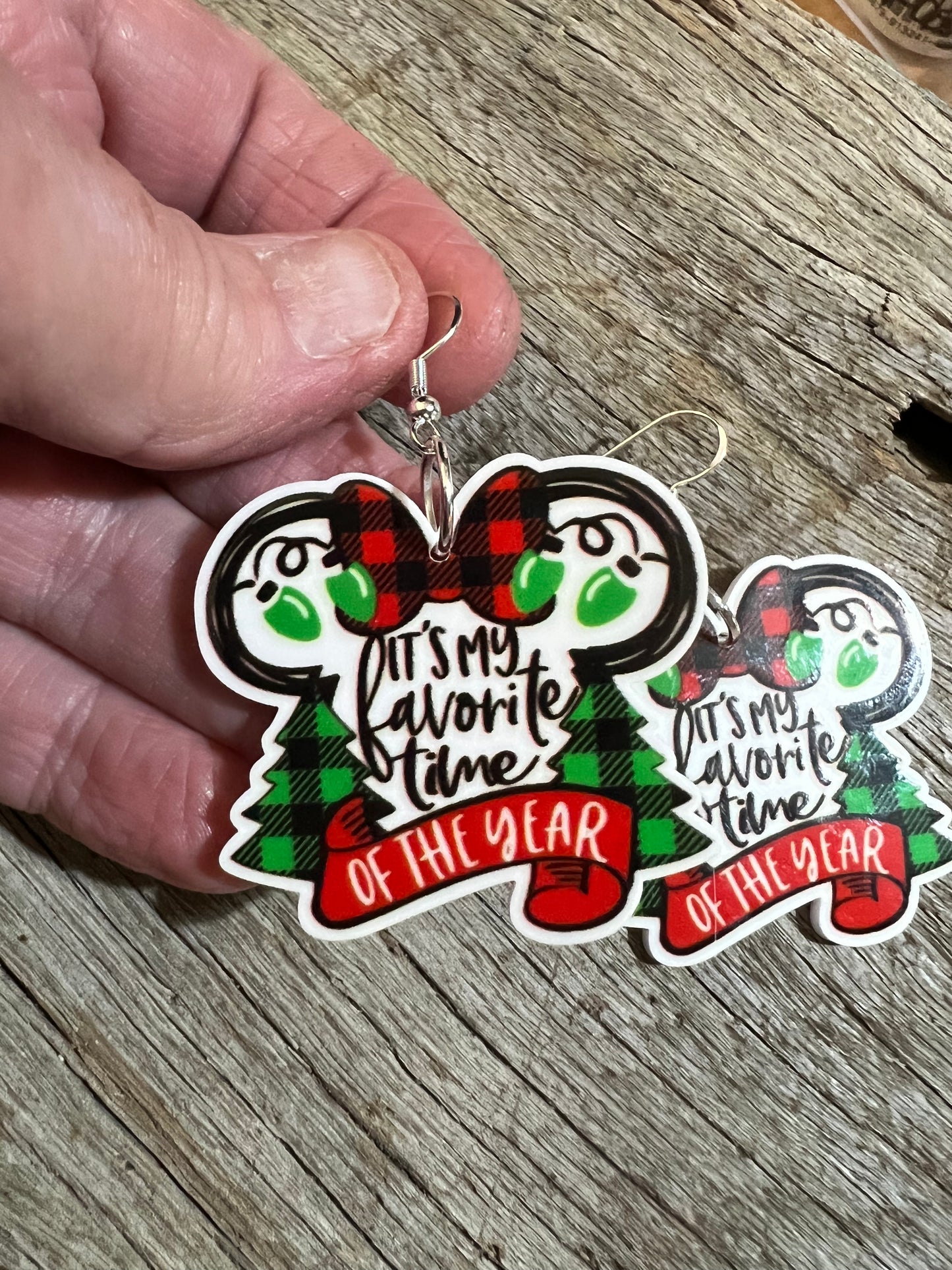 Merry Minnie Christmas Earrings