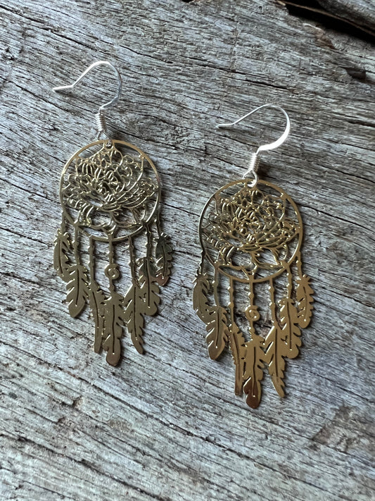 Gold Shine Lotus Dream Catcher Filigree