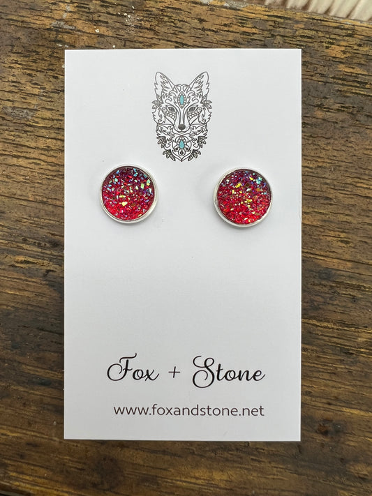Appleberry Druzy Stud Earrings