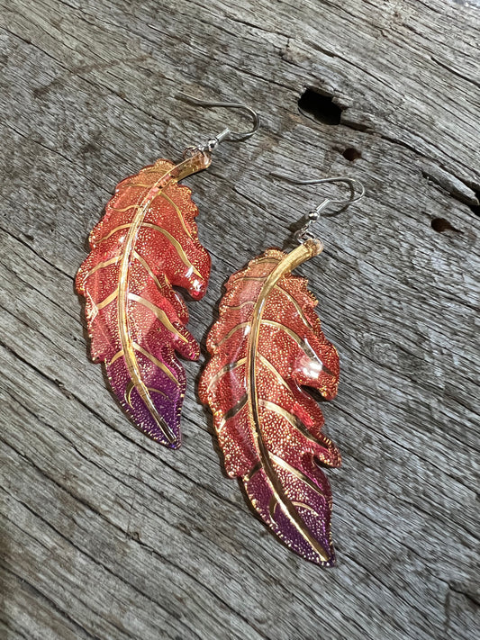 Mystic Ombre Leaf Earrings