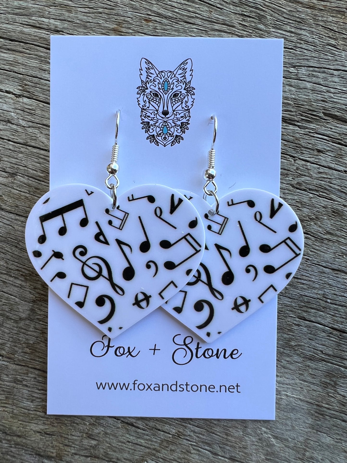 Music Notes Hearts Earrings