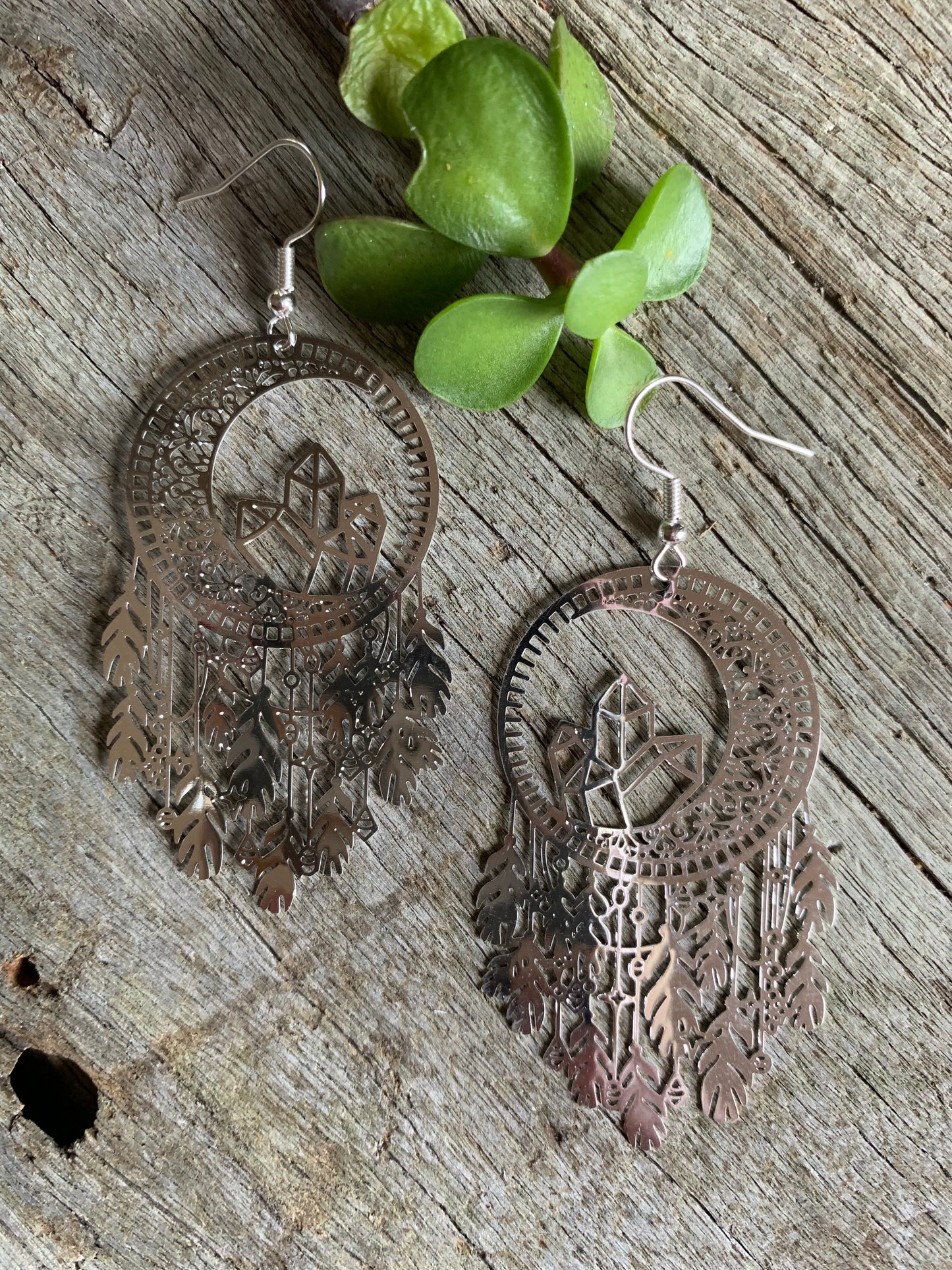 Silver Dream Catcher Crystal Filigree