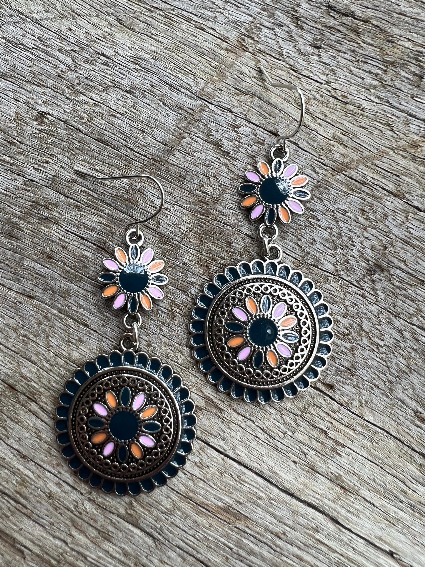 Beautiful Boho Round Metal Dangles