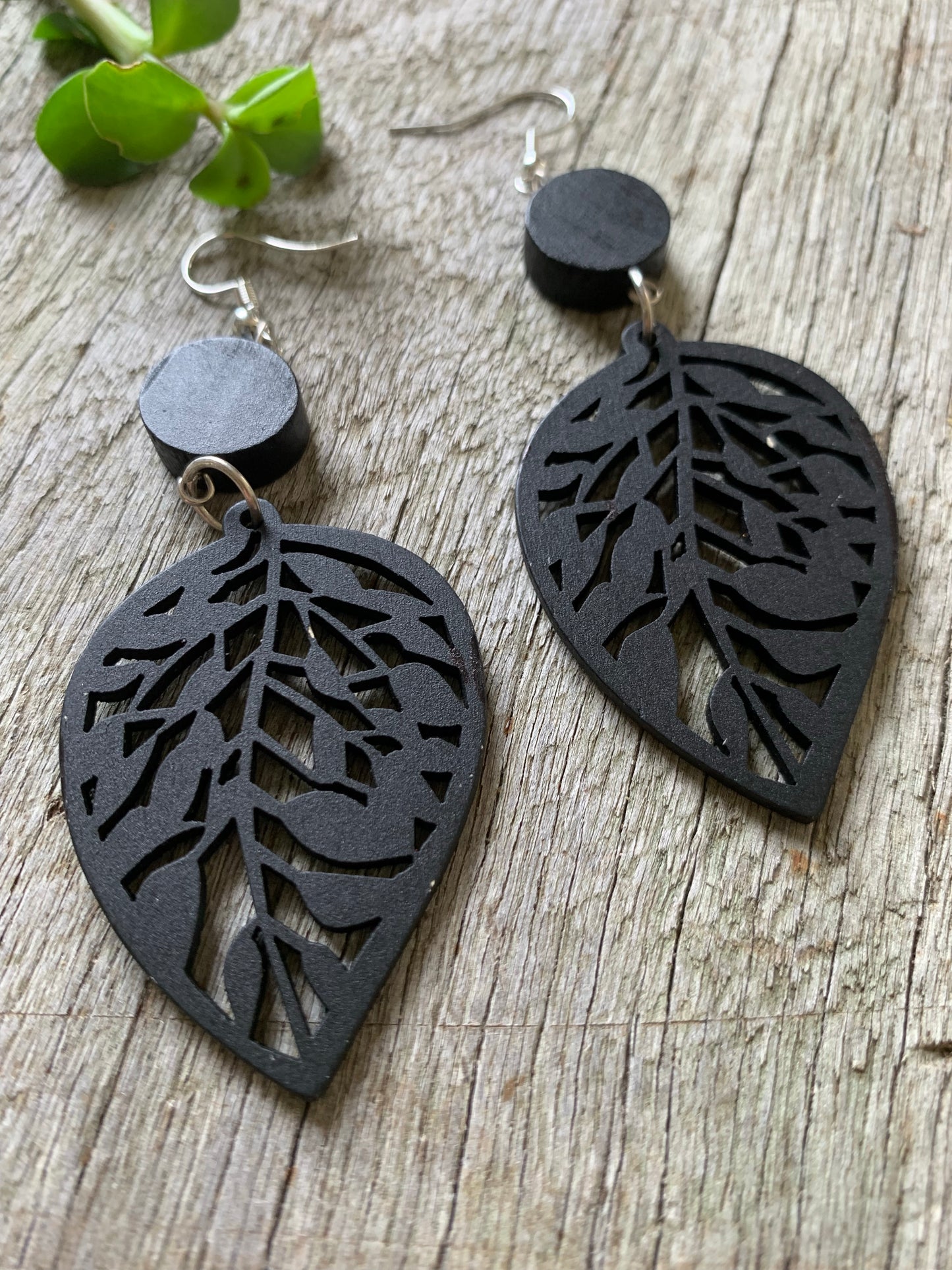 Midnight Sienna Wood Earrings