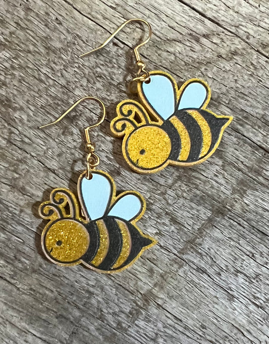 Glitter Busy Bees 2 Earrings