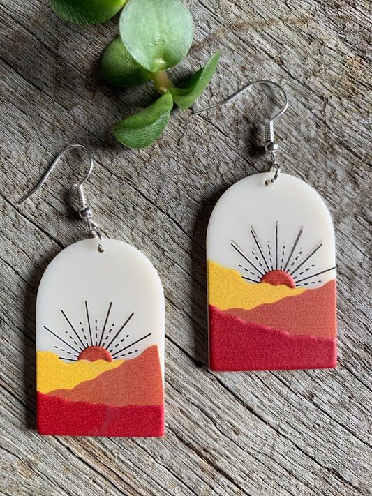 Wild Red Sun Earrings