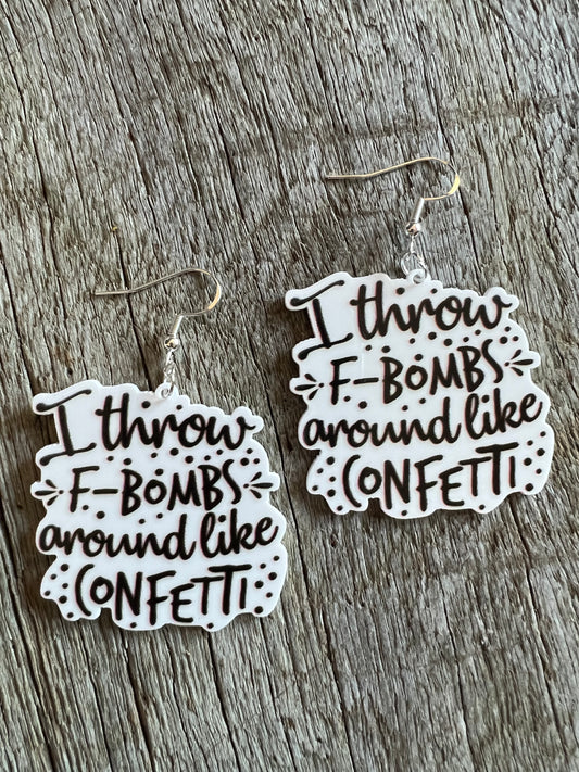 F-Bombs and Confetti Resin Earrings
