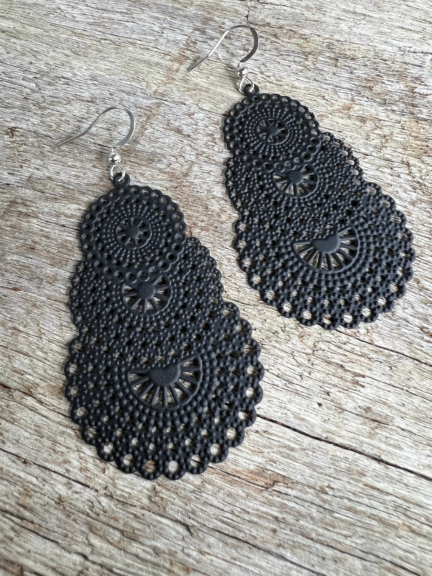 Stunning Black Metal Dangles