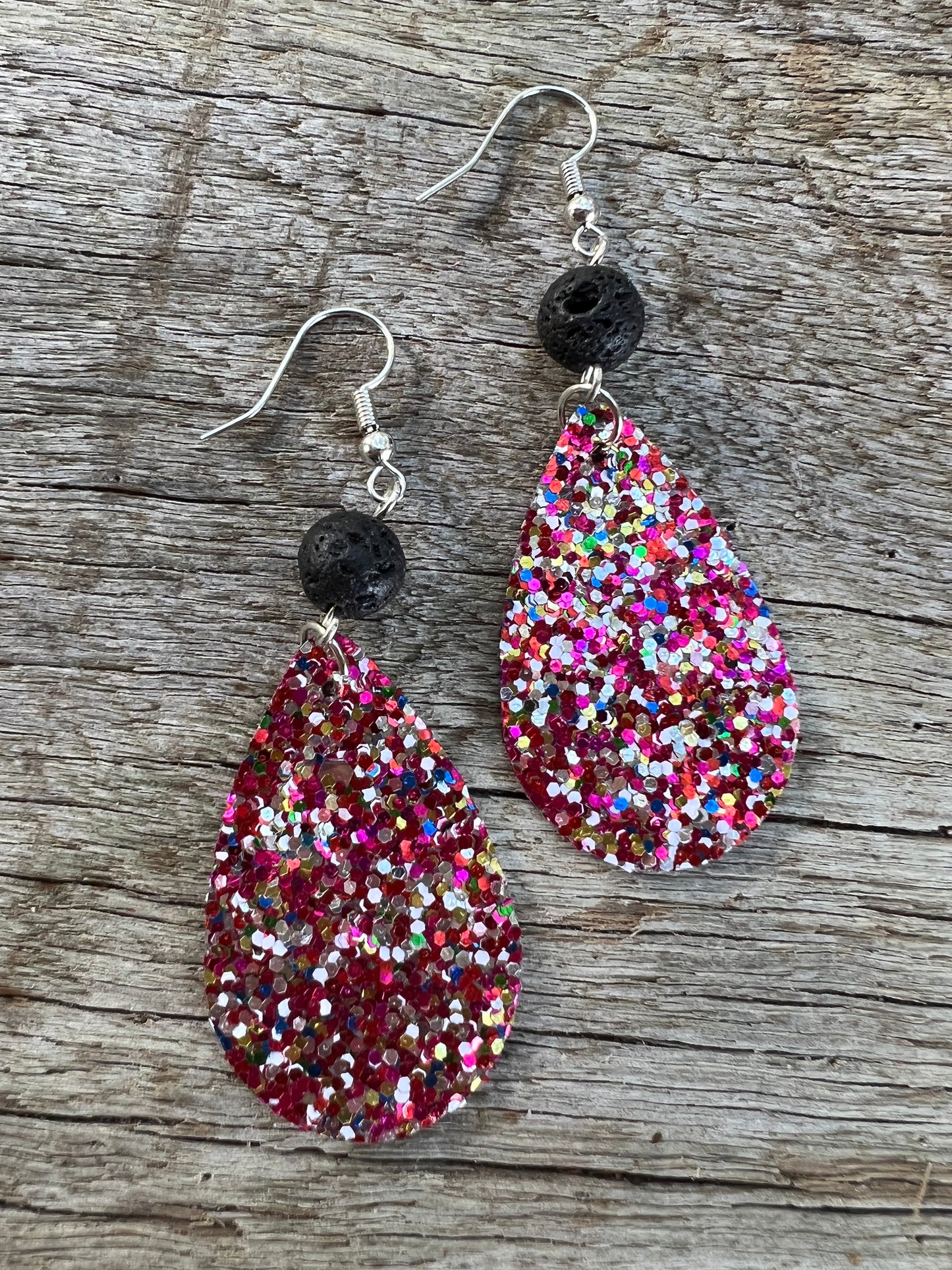 Confetti Sparkle Lava Earrings