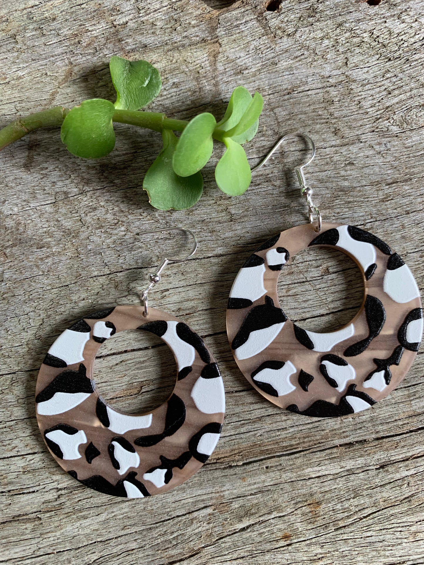 Round Camo Earrings