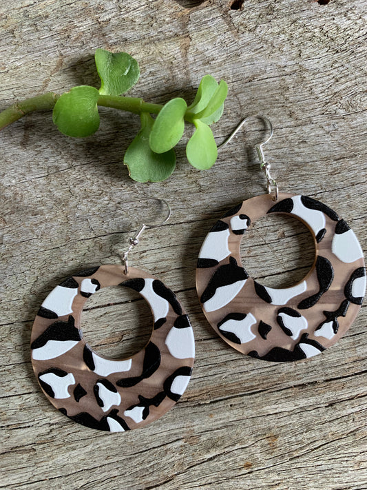 Round Camo Earrings