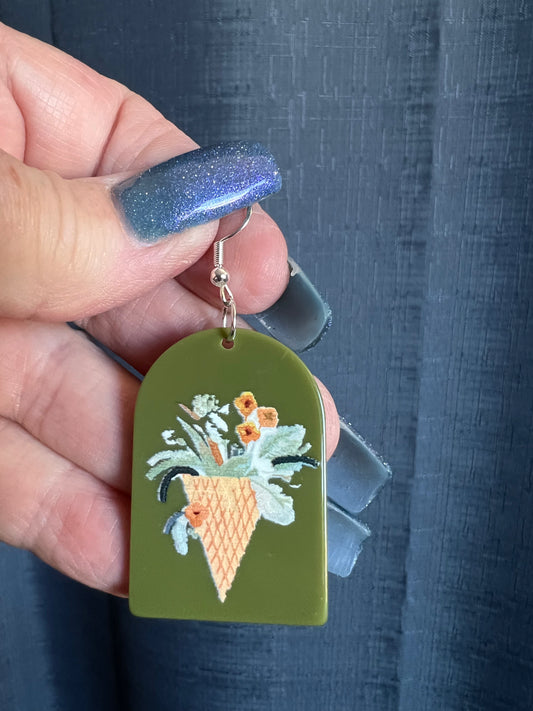 Flower Basket Earrings