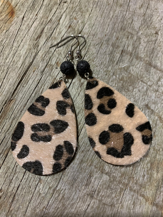 Lava Faux Fur Leopard Earrings