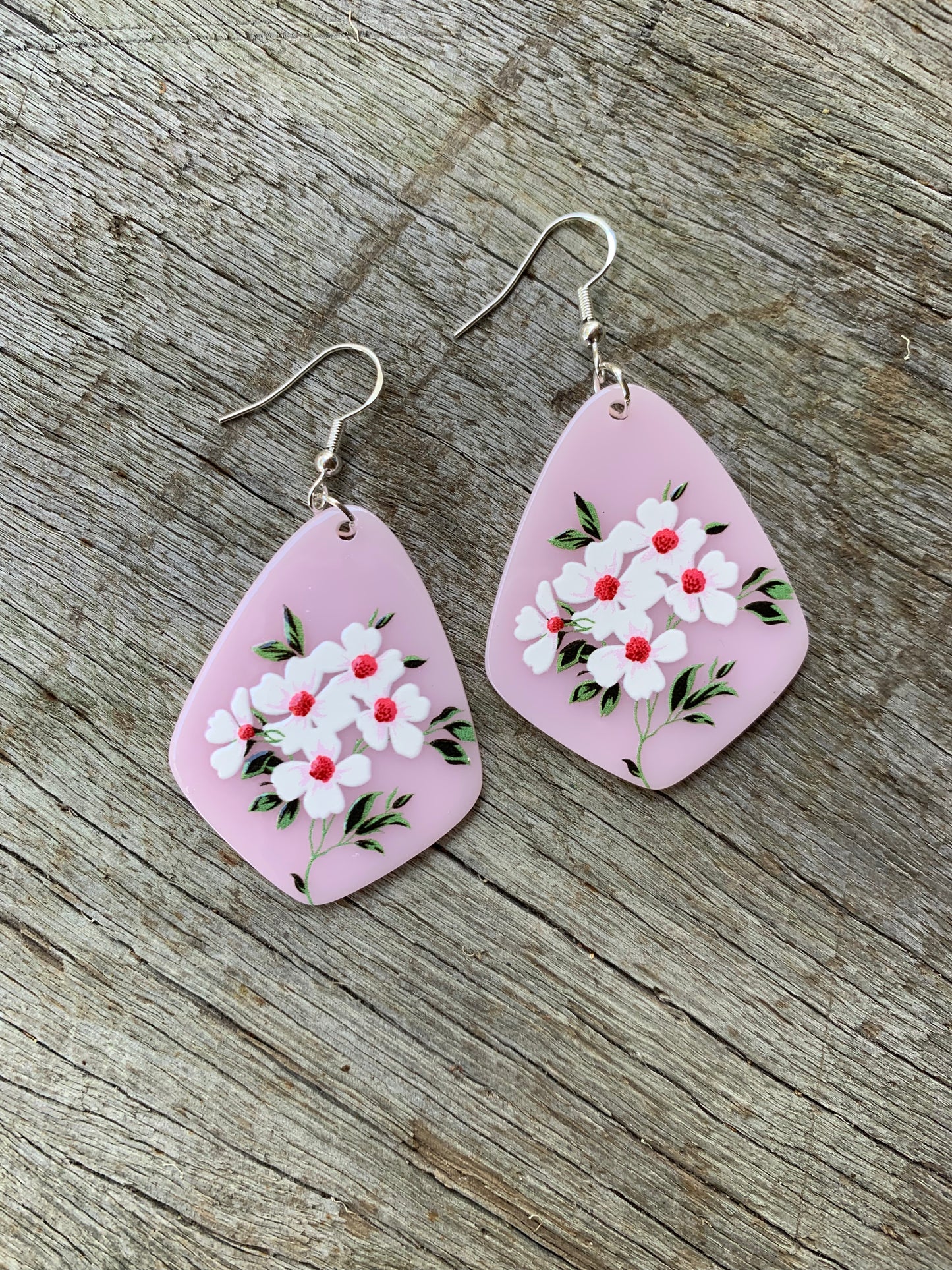 Pink Floral Earrings