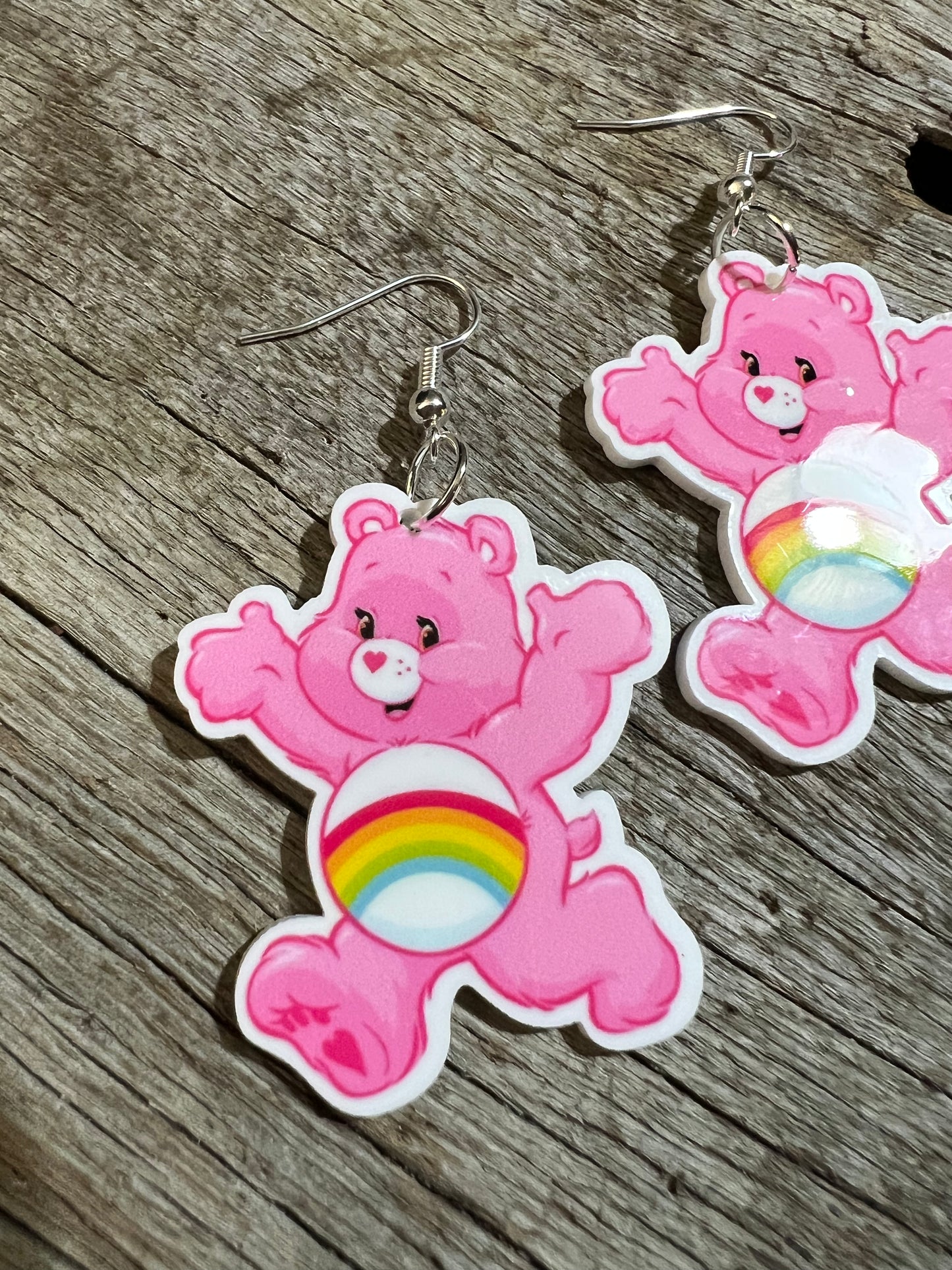 Rainbow Cheer Bear Plannar Earrings