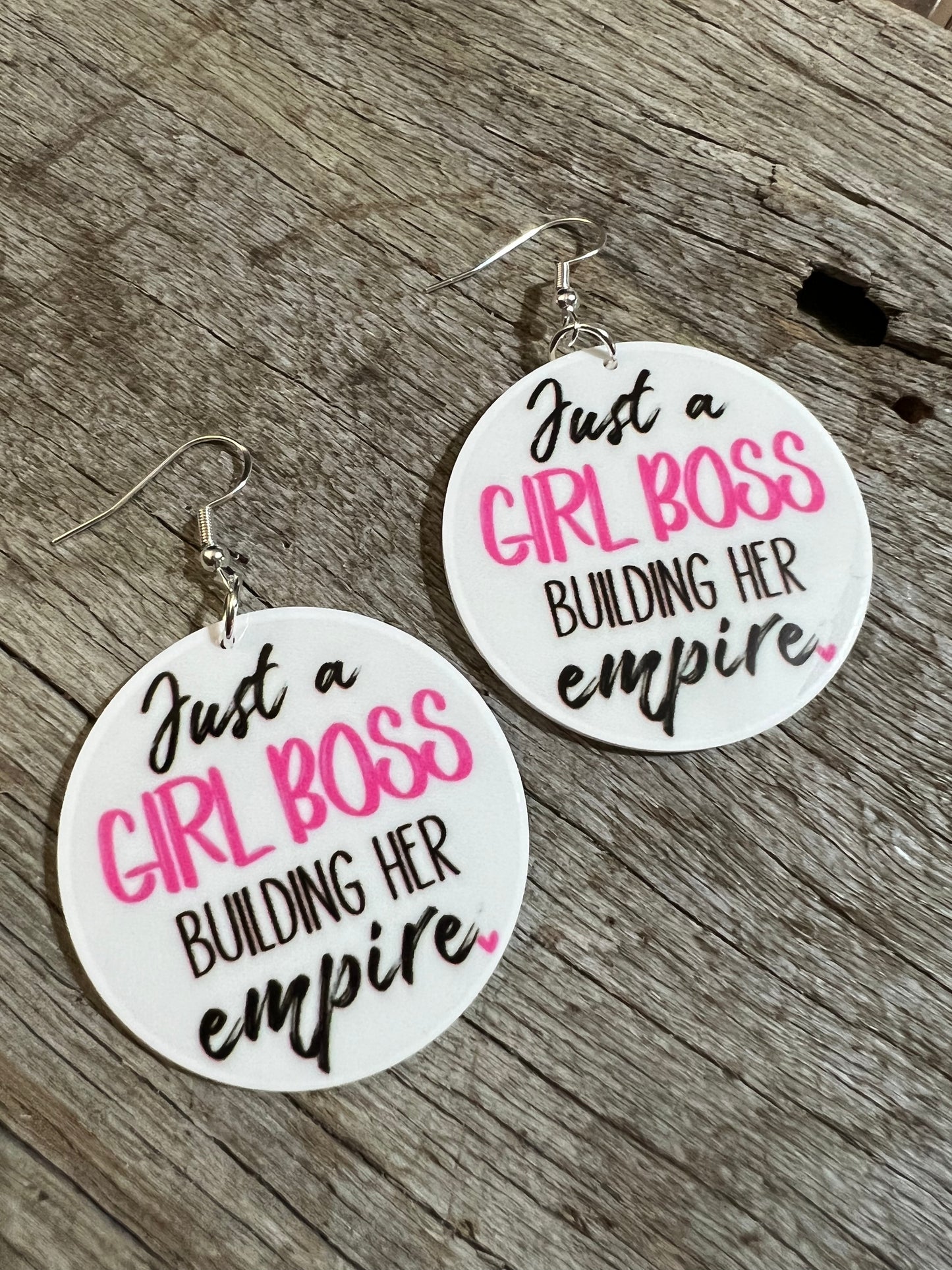 Girl Boss Resin Earrings