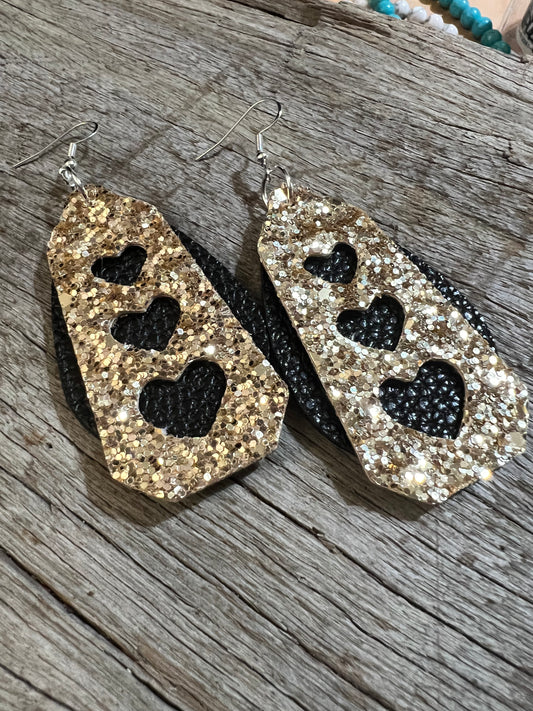 Sparkled Gold Vegan Earrings