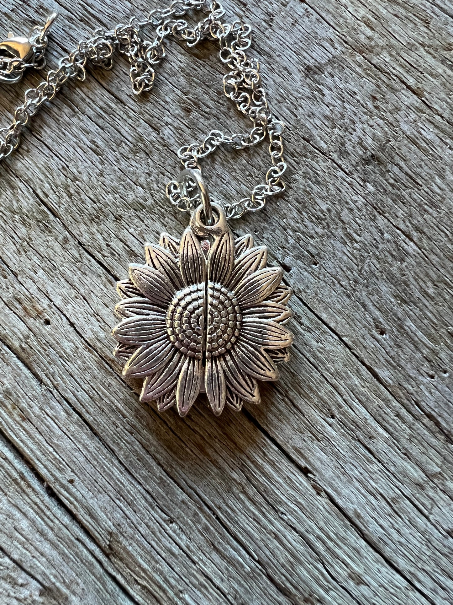 Sunflower Pendant Hidden Inspirational Message