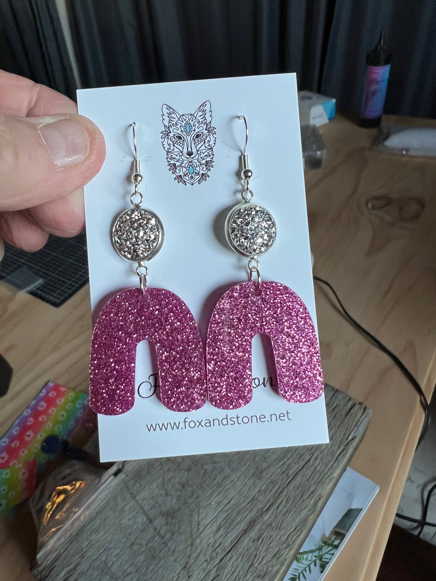 Glitter + Druzy Earrings