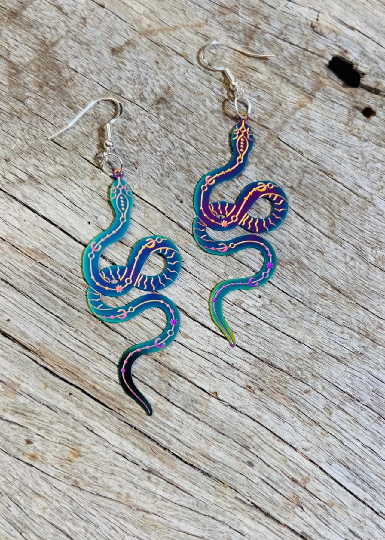 Irridescent Snake Earrings