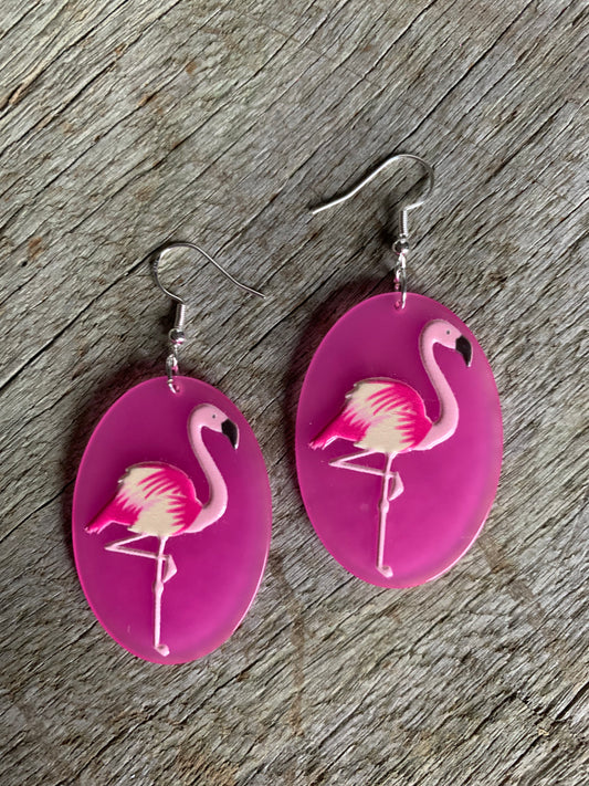 Pretty Pink Flamingo Earrings