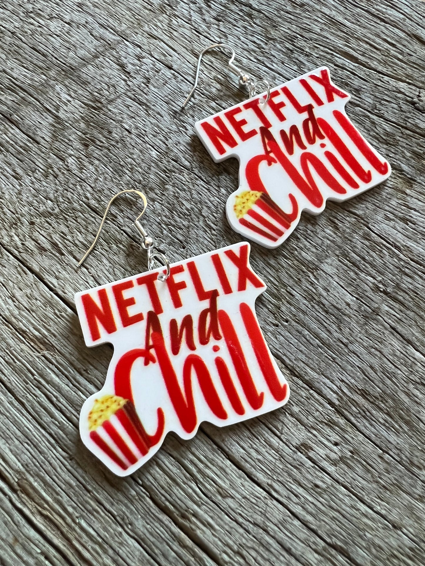 Netflix and Chill Resin Earrings