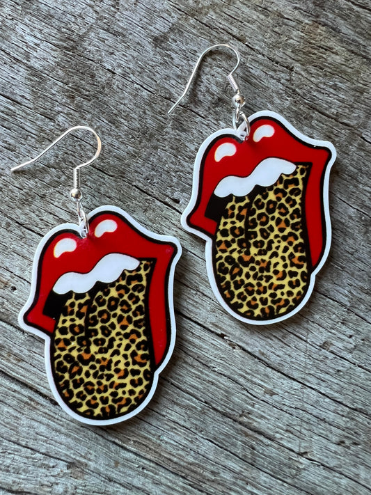 Leopard Rock On Earrings