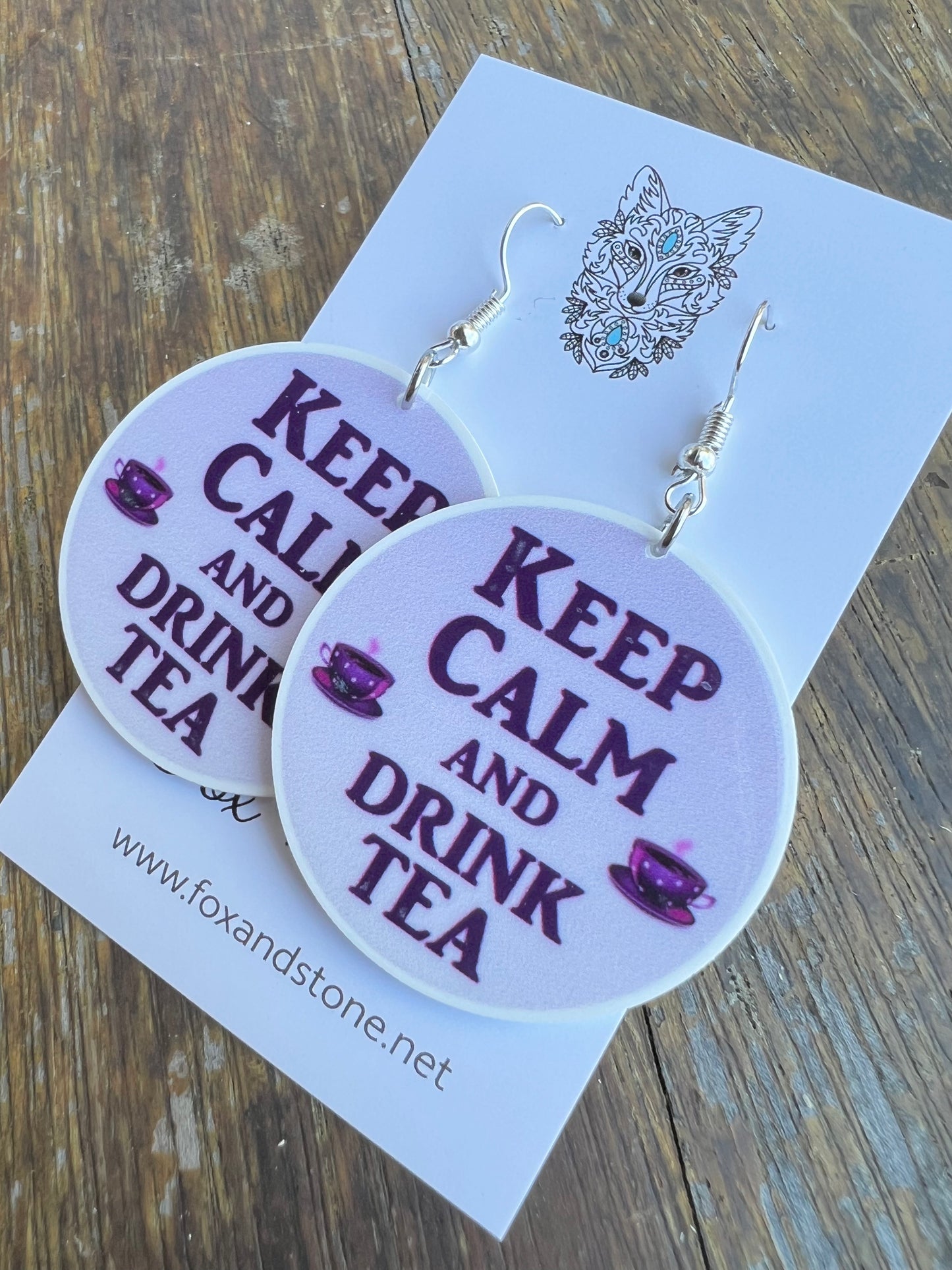 Keep Calm Drink Tea Earrings