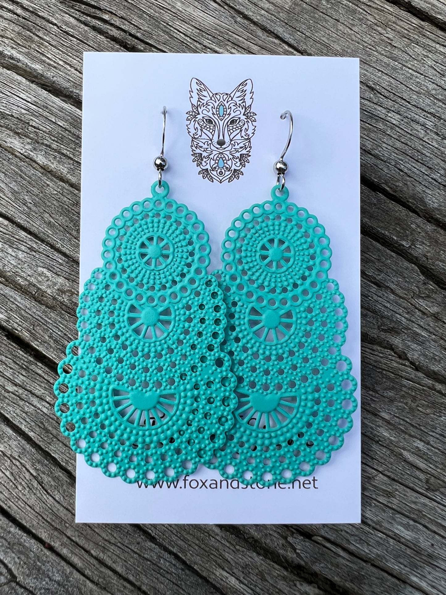 Stunning Mint Metal Dangles