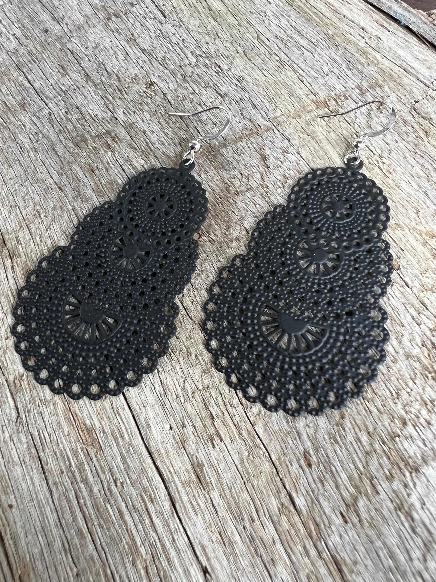 Stunning Black Metal Dangles