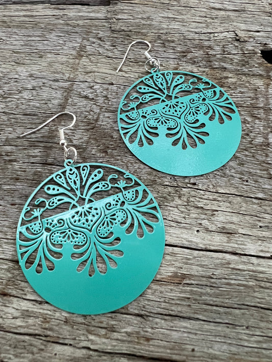 Turquoise Lotus Swirl Filigree