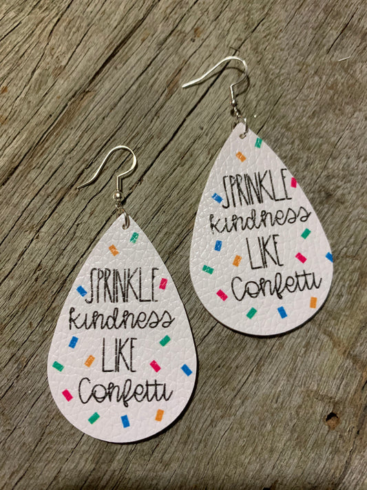 Sprinkle Kindness Faux Leather Earrings
