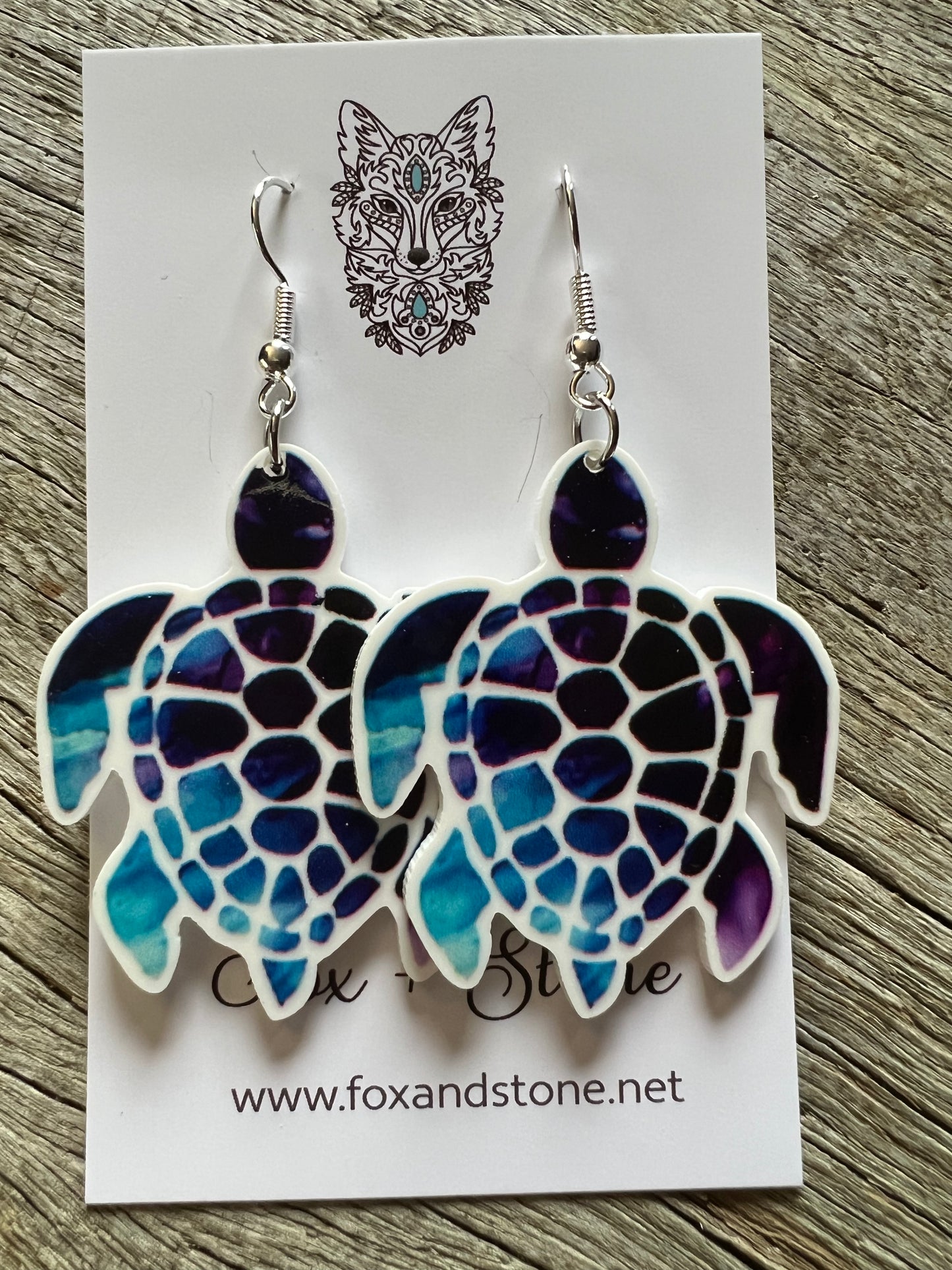 Ocean Turtle Purple Earrings