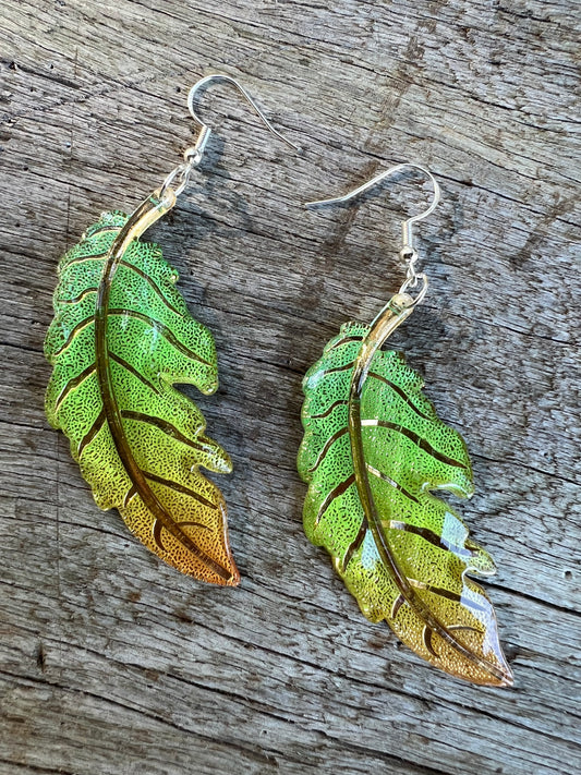 Lush Ombre Leaf Earrings