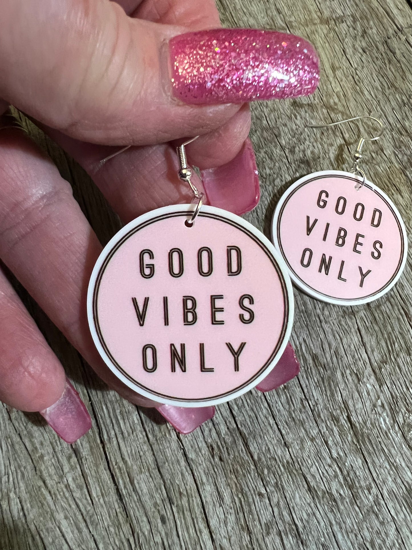 Good Vibes Only Resin Earrings