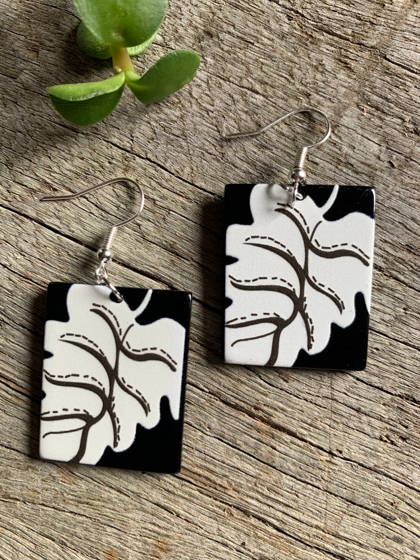 White Leaf Earrings