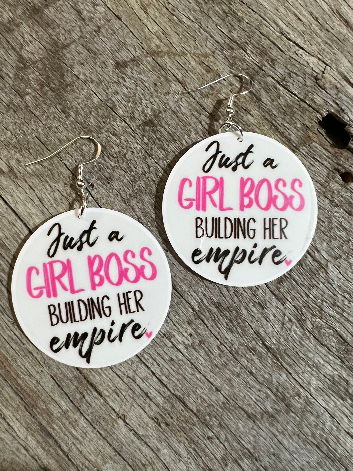 Girl Boss Resin Earrings