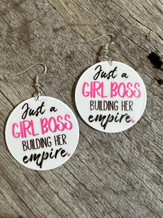 Girl Boss Resin Earrings