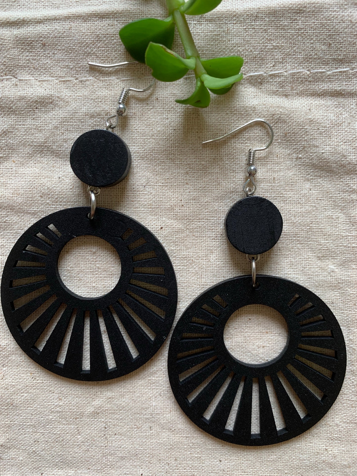 Midnight Davina Wood Earrings