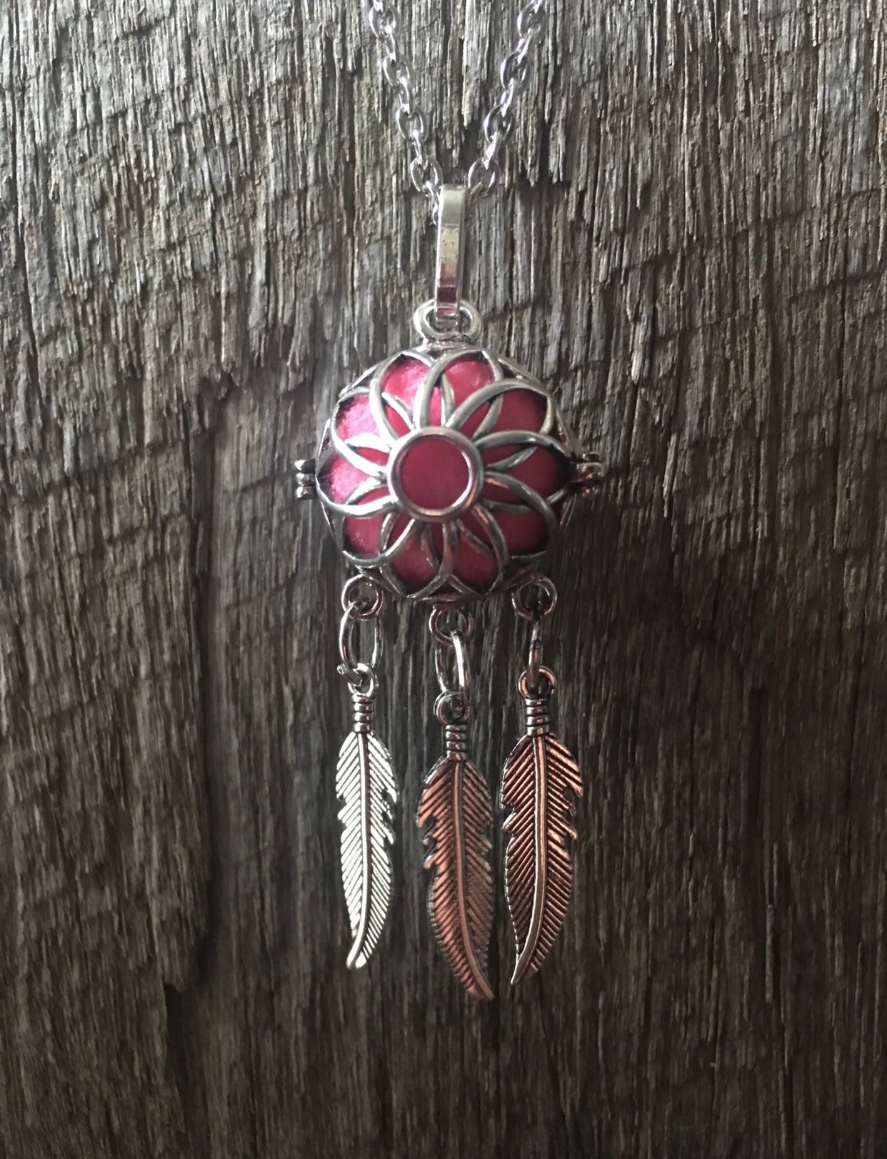Silver Mandala Aromatherapy Pendant