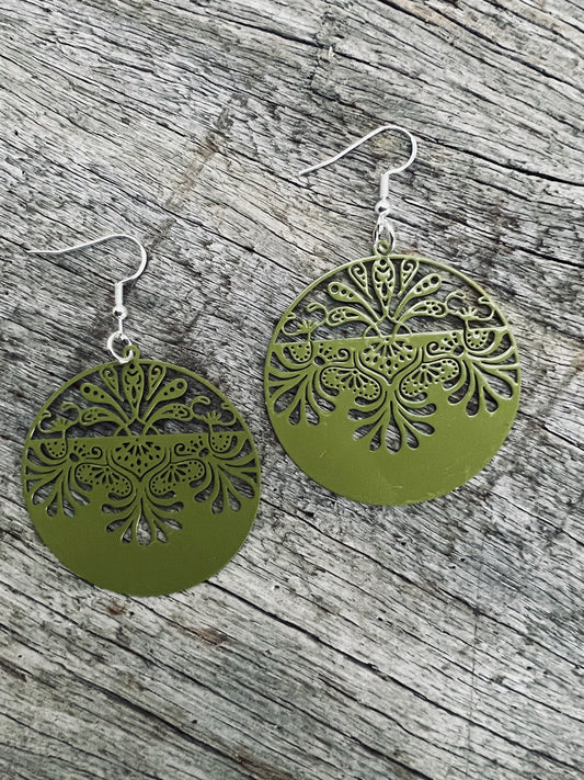 Olive Lotus Swirl Filigree