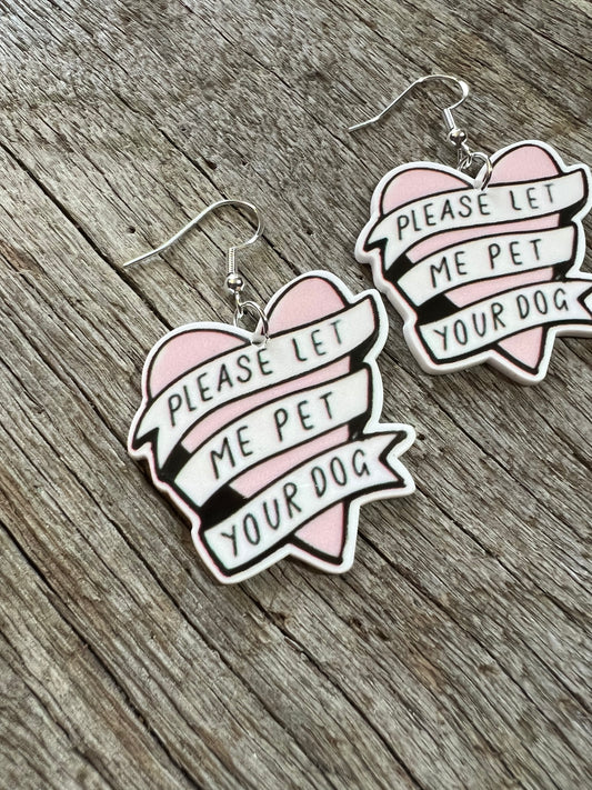 Pet Your Dog Resin Earrings