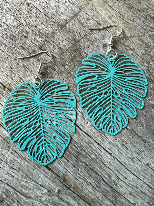 Aquatic Large Monstera Leaf Filigree