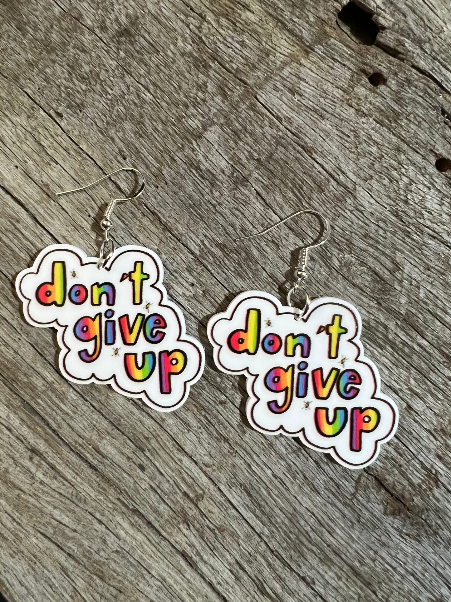 Don’t Give Up Resin Earrings