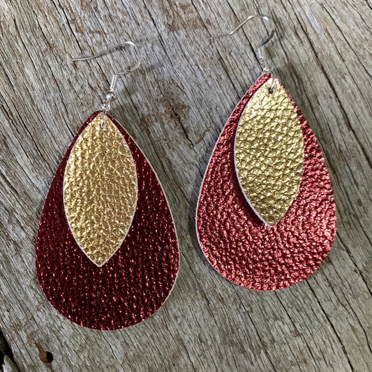 Marakesh Double Copper Teardrop Earrings