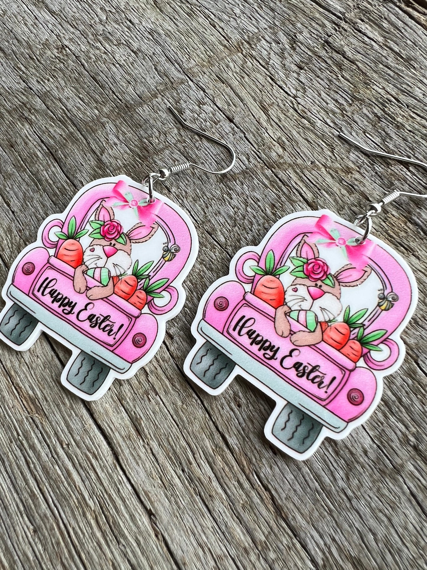 Pink Pick Up Easter Earrings