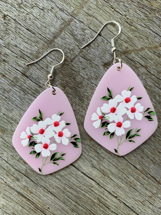 Pink Floral Earrings