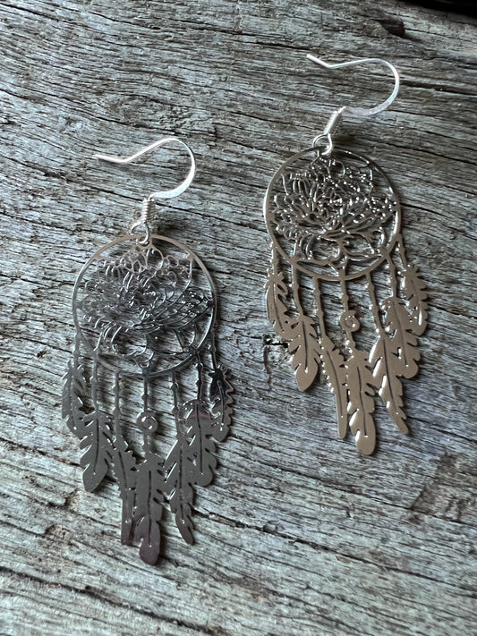 Silver Shine Lotus Dream Catcher Filigree