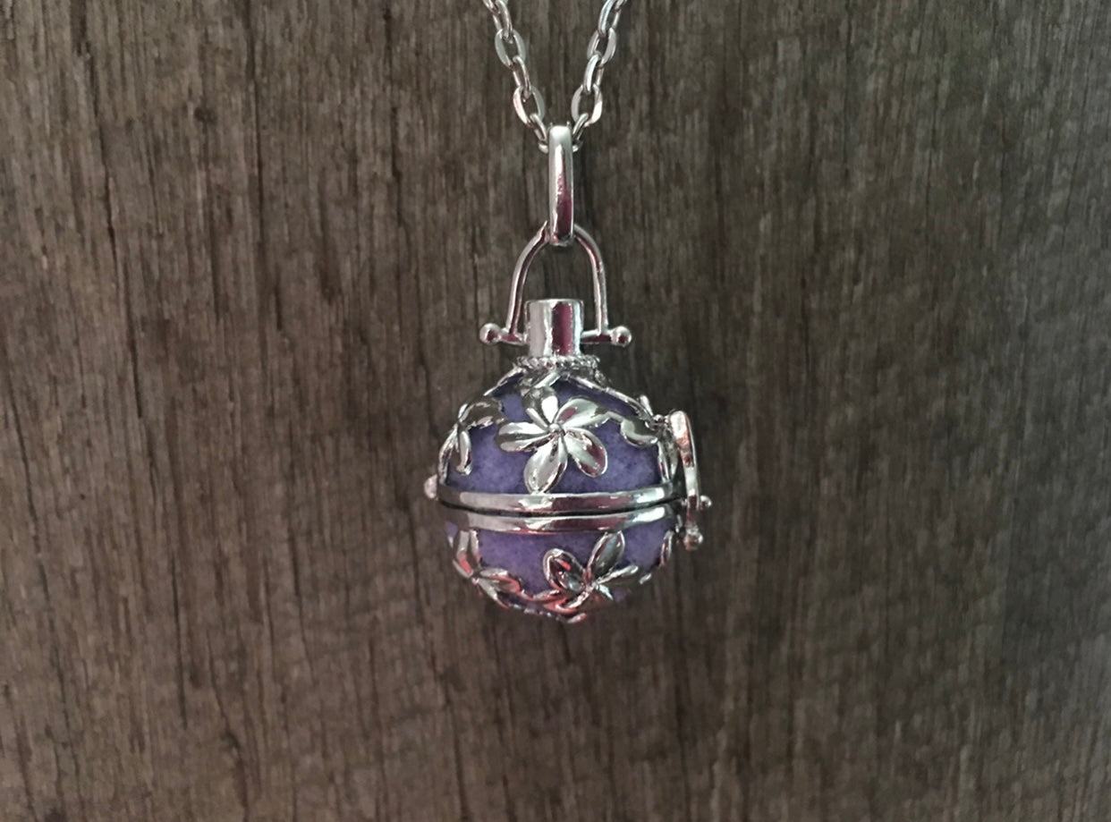 Round Flower Silver Oil Diffuser